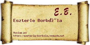 Eszterle Borbála névjegykártya